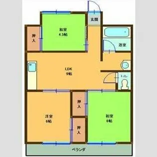 ハイツ小正A【4階】の間取り