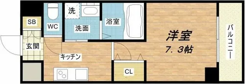 ミュプレ北浜【12階】の間取り