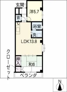 シャルマン笹渕【2階】の間取り