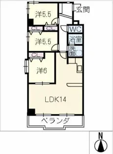 丸美ロイヤル築地 401号室【4階】の間取り