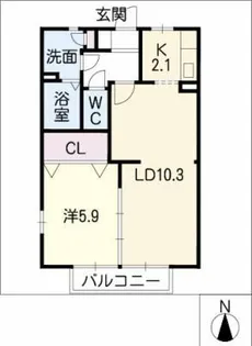 グリーンステージしんさかえⅡA棟【1階】の間取り