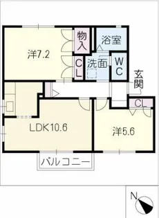 ディアス牧野【1階】の間取り
