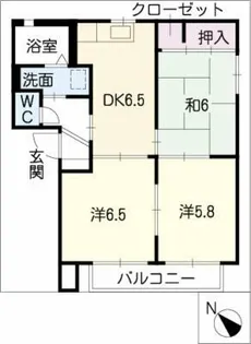 ボナールB棟【2階】の間取り