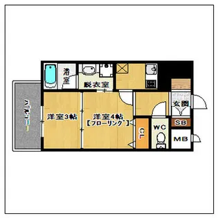 プライムアーバン博多【9階】の間取り