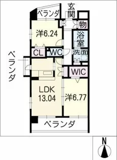 グランコール瑞穂公園Ⅰ【1階】の間取り
