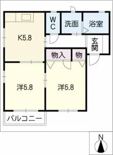 チャーリーズB棟【2階】の間取り