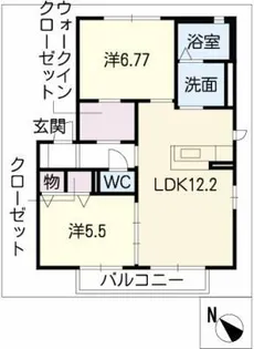 ロイヤルプラムガーデンE棟【2階】の間取り
