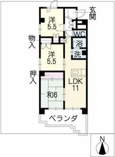 アベニューイン冨士【3階】の間取り