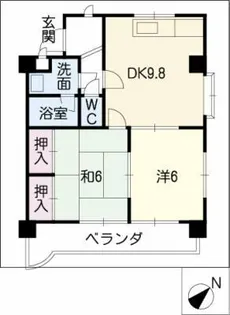 サン・ファミール北浦【4階】の間取り