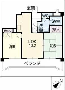 サン・ファミール北浦【7階】の間取り