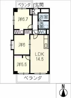 プレシオン猫洞【5階】の間取り