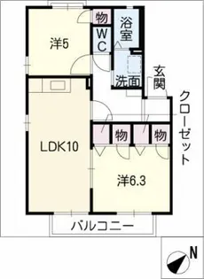 メルベーユB棟【2階】の間取り