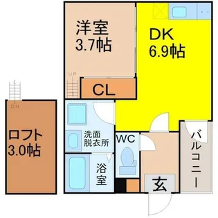 ハーモニーテラス六番【2階】の間取り