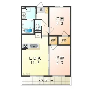 サニープレイス大野芝【4階】の間取り
