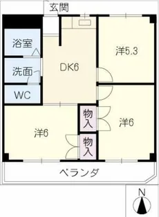 レジデンスオレンジ【3階】の間取り