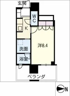 ローレルタワー名古屋栄【5階】の間取り