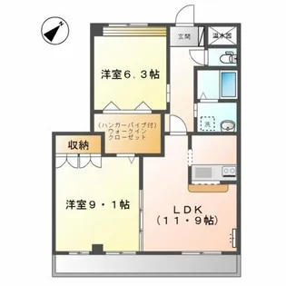 ボン・シュヴァル(BON CHEVAL)【3階】の間取り