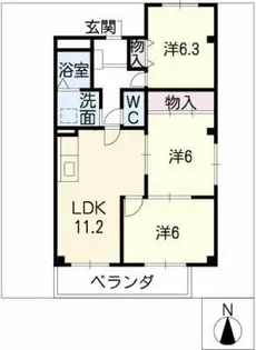 ファミール大道【2階】の間取り