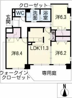 コ-ト・メディオン【1階】の間取り