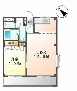 リバーサイドサツキ【1階】の間取り