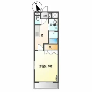 フルールムーラン【2階】の間取り