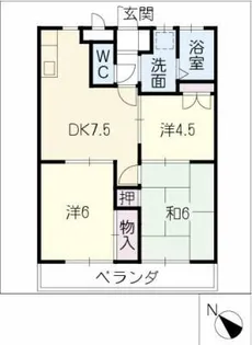 マンション浅井【4階】の間取り