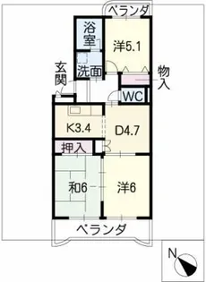 アークアビテ桜町【4階】の間取り