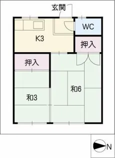 上中荘【1階】の間取り