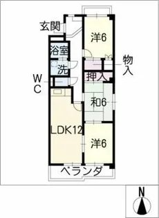 サンメゾン勢子坊【3階】の間取り