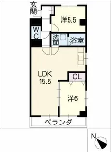 サンハイツ松井【2階】の間取り