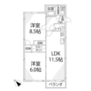ヘーベル八代【1階】の間取り