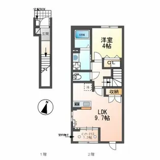 Eau Rouge(オールージュ)【2階】の間取り