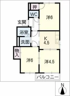 La Vie38 C棟【2階】の間取り