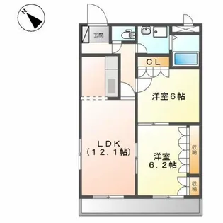 フローラかじま【2階】の間取り