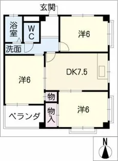 西条マンション【4階】の間取り