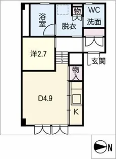 Plumeria鶴舞【2階】の間取り