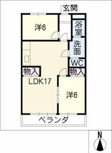 ロイヤルマンション丁田【5階】の間取り