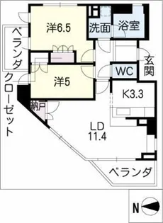 グランマスト桜山広見【5階】の間取り