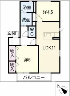 ジュネス A棟【1階】の間取り