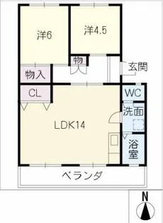 コーポ牟都志【4階】の間取り
