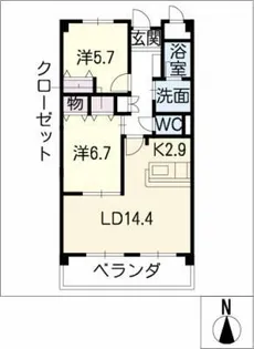 レジデンス・uⅡ【2階】の間取り