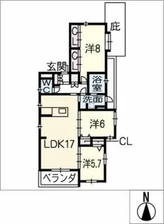 シンフォニー城見【2階】の間取り