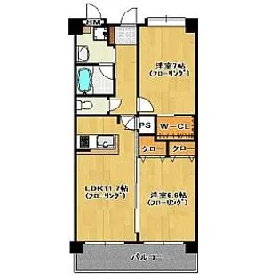 ヘスティア大濠【805号室】の間取り
