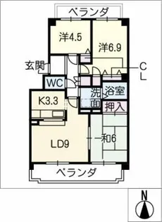 シティライフ福池【2階】の間取り
