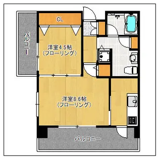 リアンシエルブルー東比恵【701号室】の間取り
