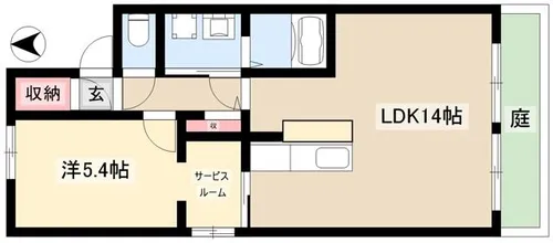 末広ハイツⅡA【1階】の間取り