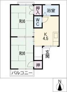 ハイネス・エル【1階】の間取り