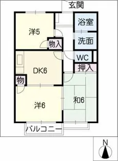ハピーサークル二宮【1階】の間取り