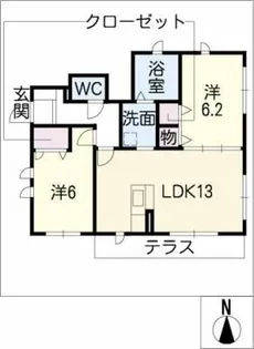 カーサ・ブランカ【1階】の間取り
