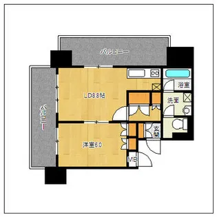 RJRプレシア吉塚駅前【601号室】の間取り